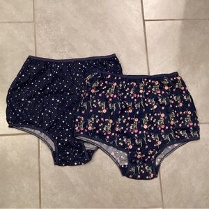 NWOT Cozee Corner Women's Navy Star and Floral Print Panties